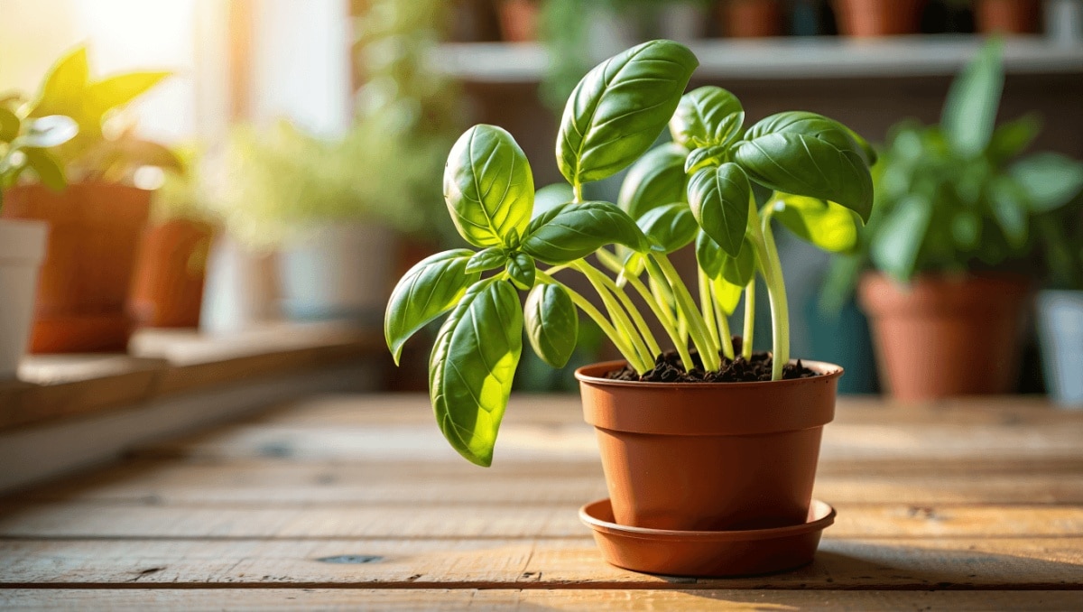 Comment faire tenir un pied de basilic en pot?