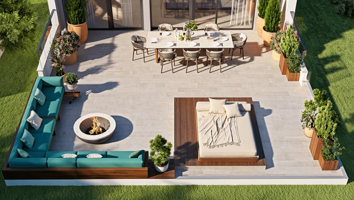 Comment aménager une grande terrasse sans effet de vide?