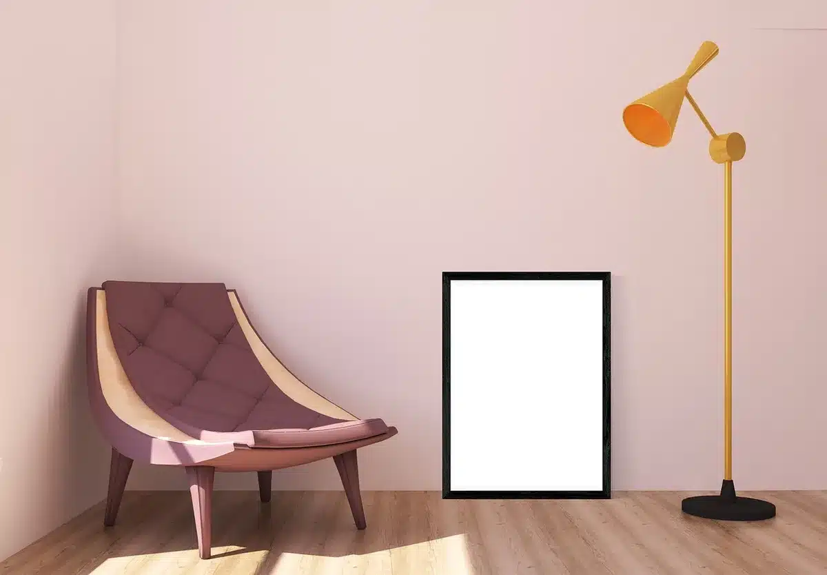 Coin lecture avec lampadaire diffusant une lumière chaude