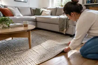 Comment placer un tapis sous un canapé d'angle pour un salon harmonieux ?